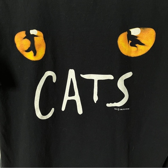 Vintage Cats Black Graphic Crewneck  T-shirt - Picture 3 of 6